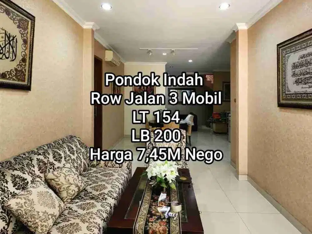 Rumah Pondok Indah Furniture Row jalan Besar di Jakarta Selatan
