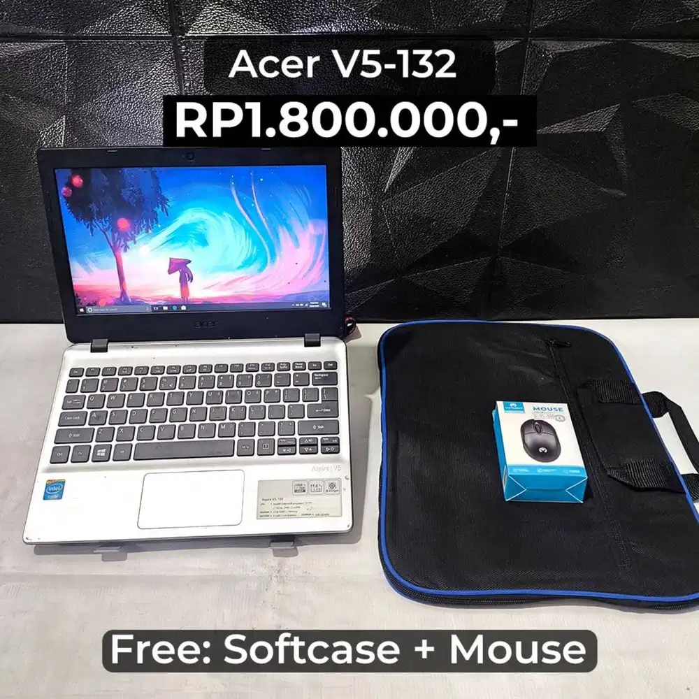 Ready Laptop Acer V5-132 Intel celeron 1019Y RAM 4GB HDD 500GB