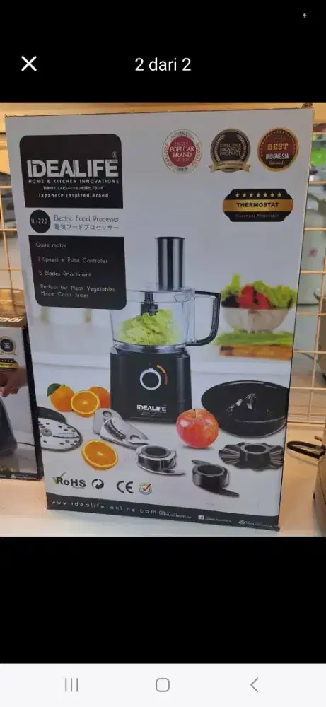 Chopper Blender Idealife daging bumbu 2.1 Liter IL-222
