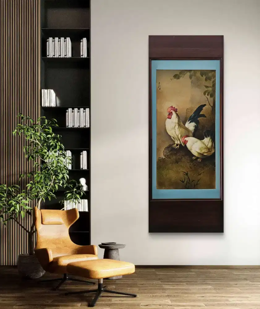 Lukisan sepasang ayam