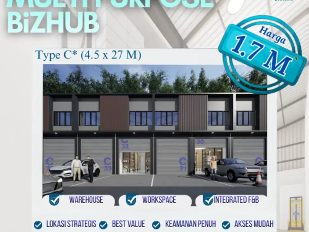 Dijual Ruko/Gudang/Bangunan Multiguna Di Cikarang Riverdale Bizhub