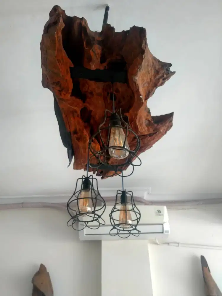 DIJUAL LAMPU HIAS AKAR KAYU JATI MURAH