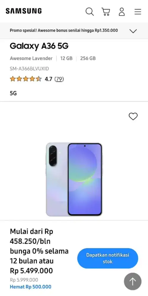 Dijual Samsung Galaxy A36 5G premium