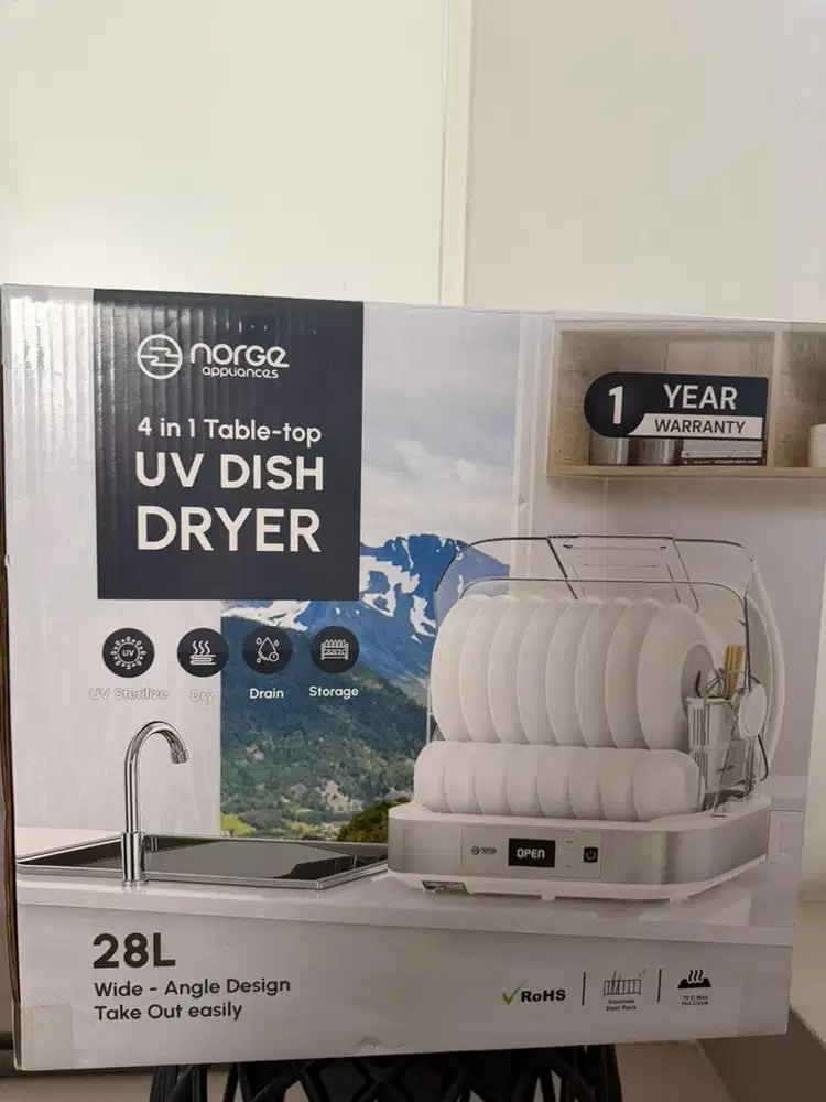 NORGE 4 in 1 Table Top UV Dish Dryer 28L 280W Sterillizer