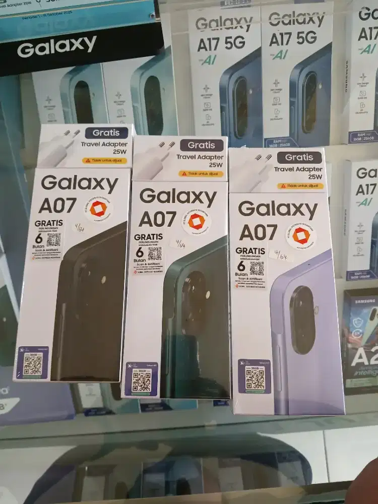 Samsung A07 4+4/64GB, HellioG99, 50MP, Baru fresh segel Garansi resmi.