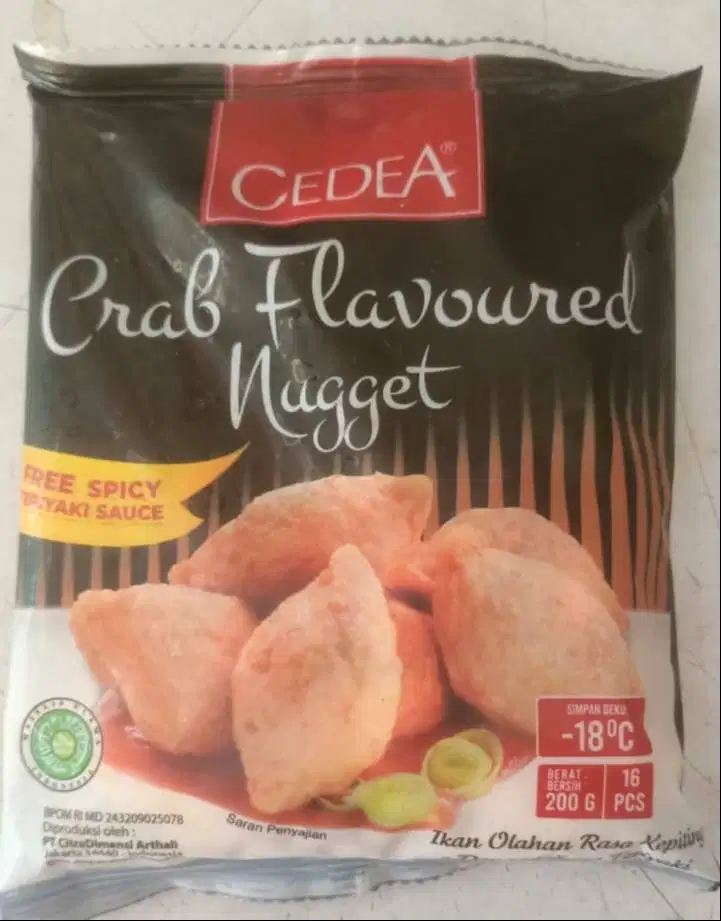 Cedea Crab Flavoured Nugget 200 Gram Isi 16 Pcs