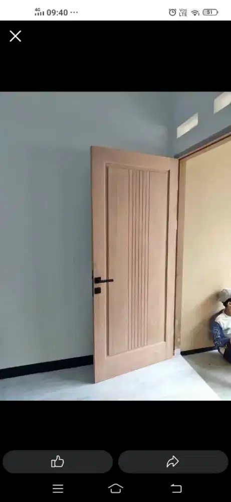 Pintu minimalis Nya ready dari kayu bekas, Meranti oven berkualitas