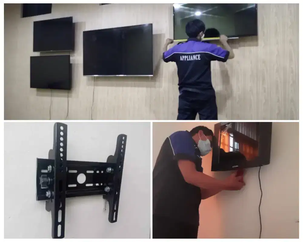 Pasangkan bracket dan Braket plus pasang terima rapih breket led tv