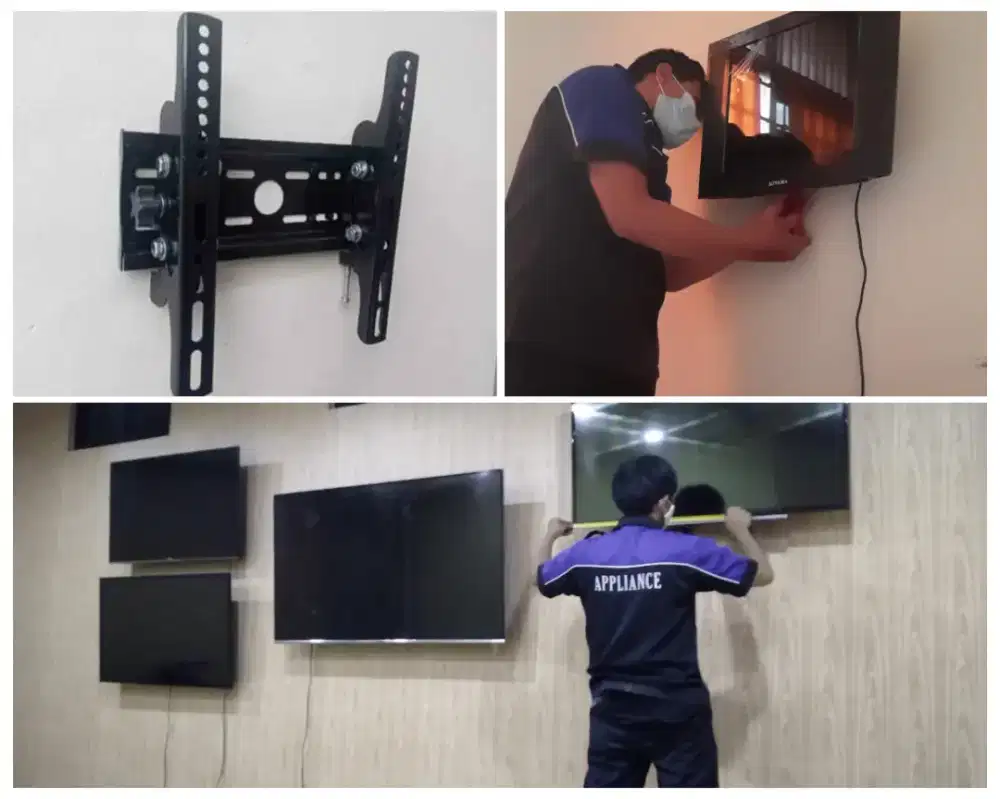 Pasangkan bracket dan Braket plus pasang terima rapih breket led tv