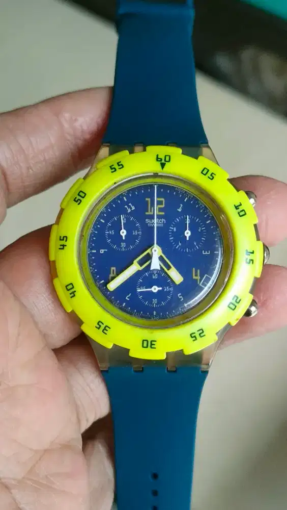 Jam tangan Swatch Aqua Chrono Blue dial
Original Vintage Big size