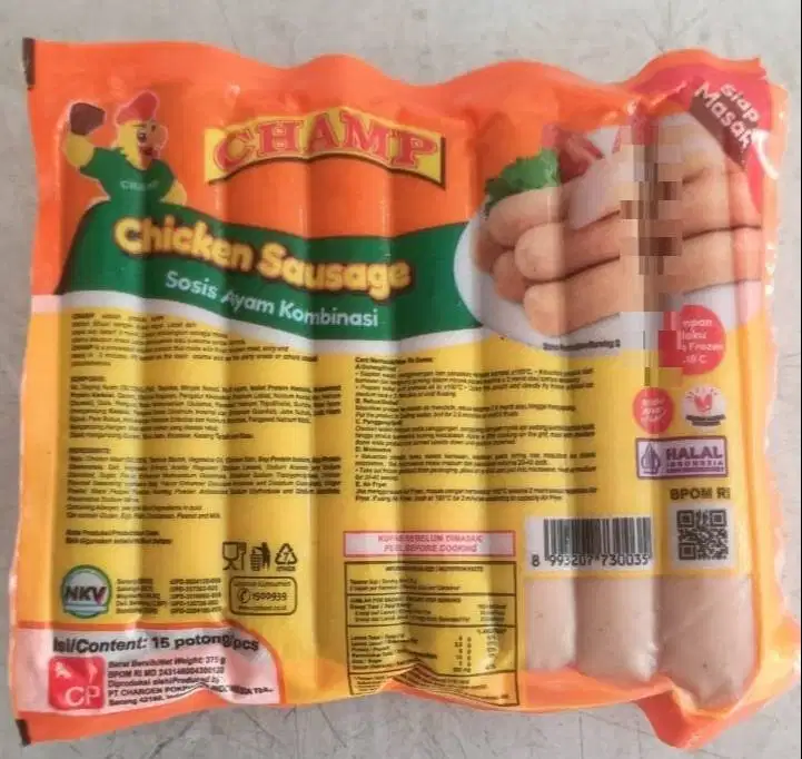 Champ Sosis Ayam 375 Gram Isi 15 Pcs Harga Murah