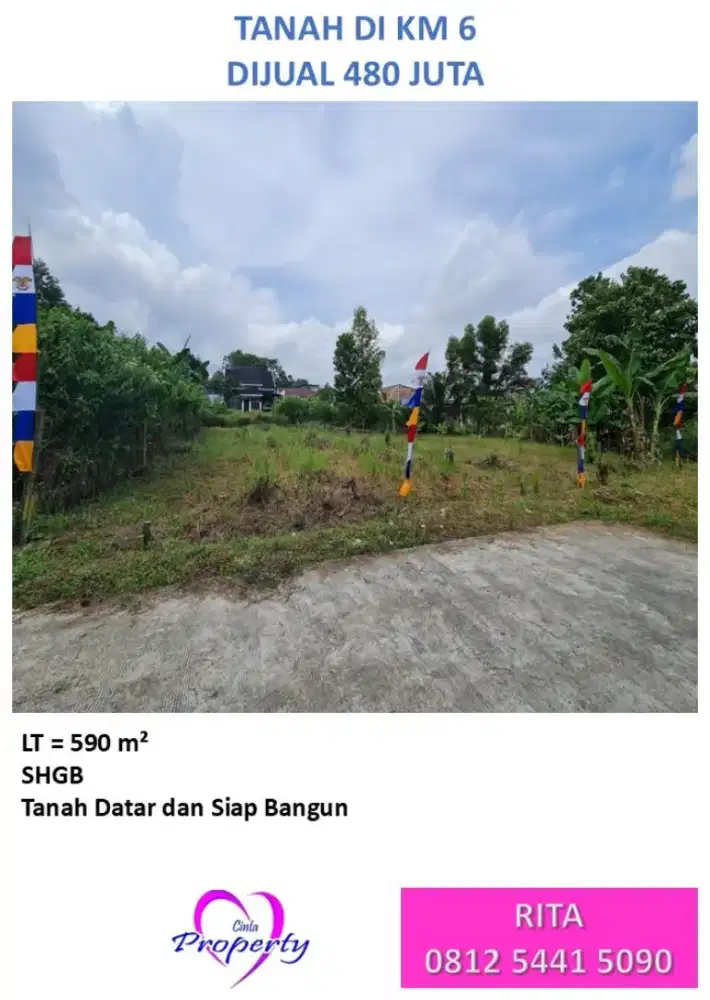DIJUAL TANAH SIAP BANGUN DI KM 6