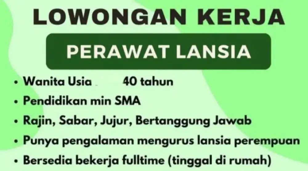 Lowongan ART Nginep di rumah