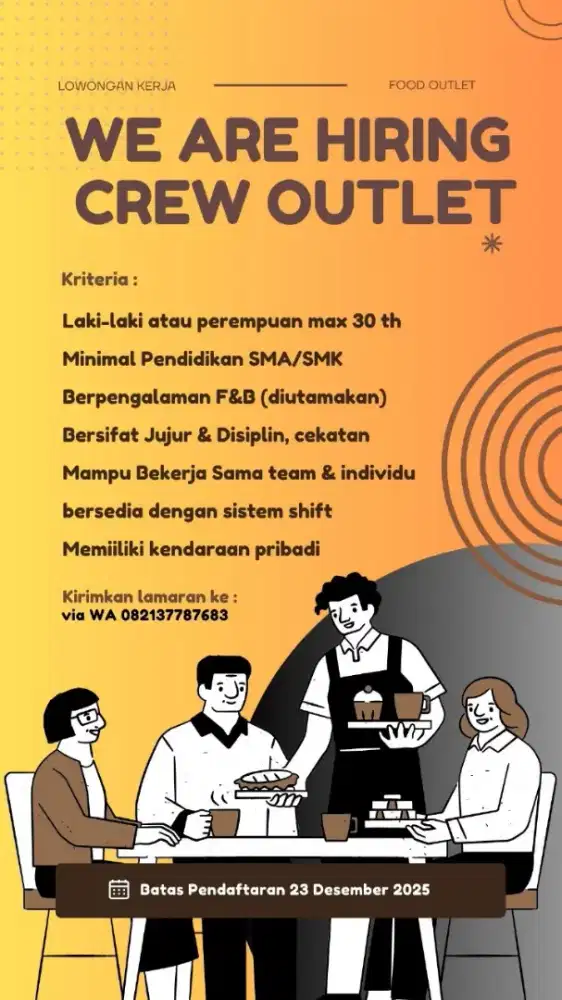 Karyawan cafe usaha makanan dan minuman