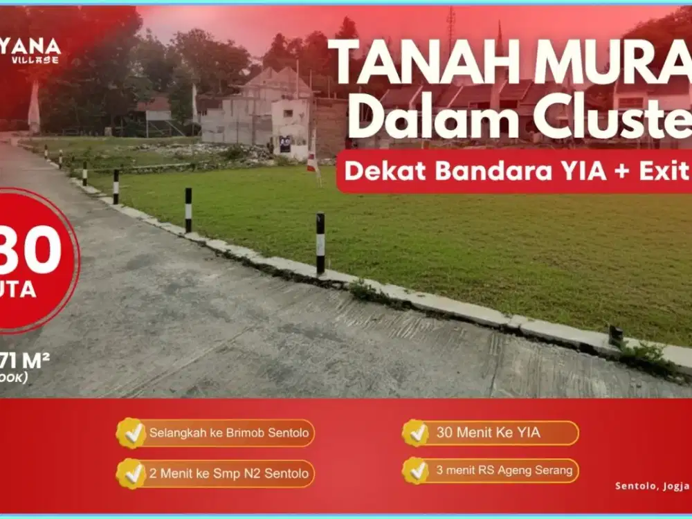 Tanah Kavling Murah Yogyakarta di Sentolo Dekat Sekolah dan Tol