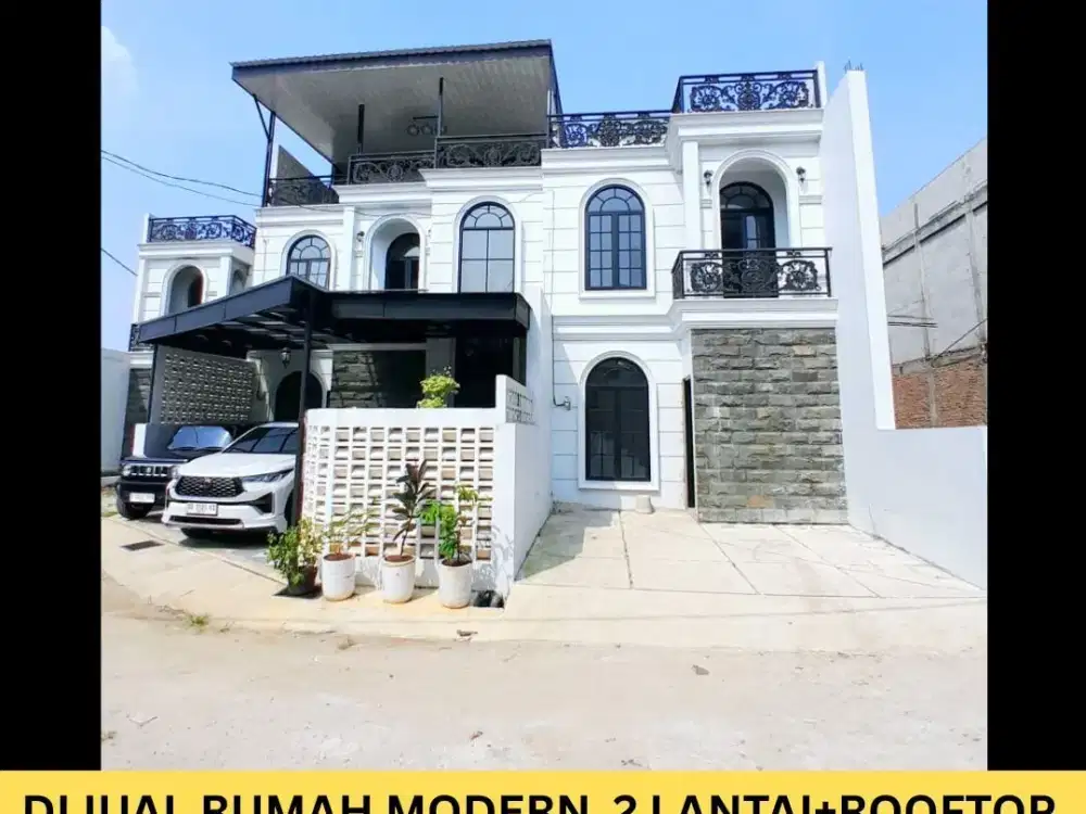 rumah 2 lantai view rooftop dekat lrt harjamukti