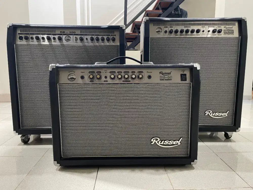 Ampli KB100 + Ampli RB120 + Ampli RG60 Merk Russel Bonus Drum & Bass