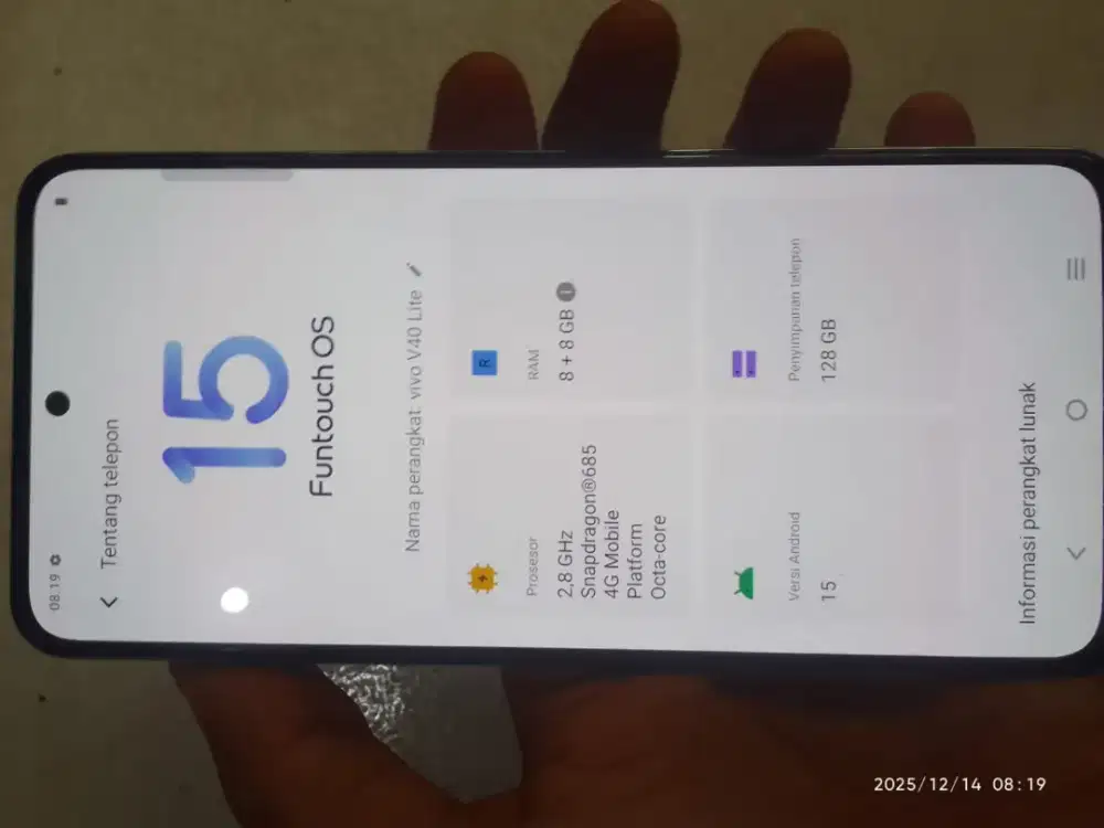 Vivo V40 Lite Ram 8/128