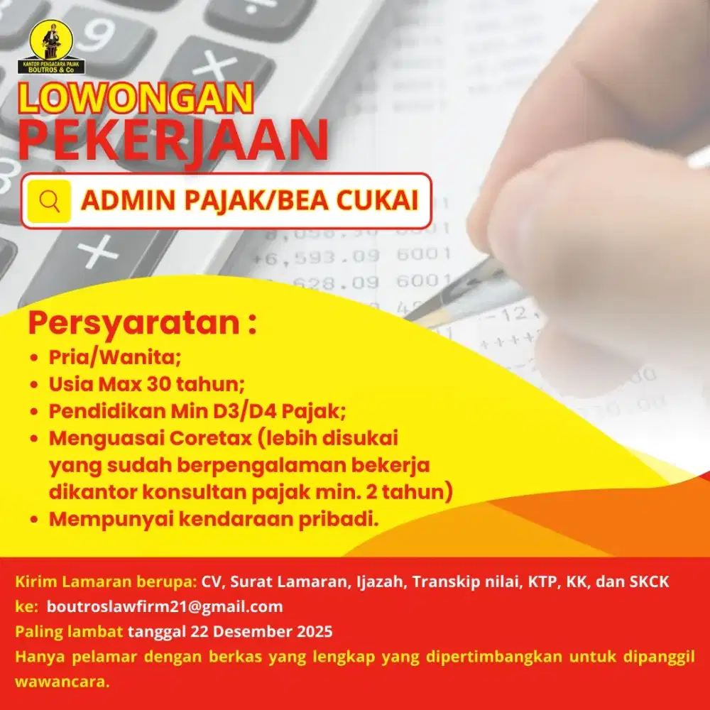 LOKER ADMIN PAJAK