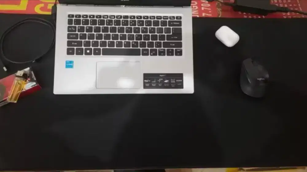 Mousepad hitam polos ukuran besar