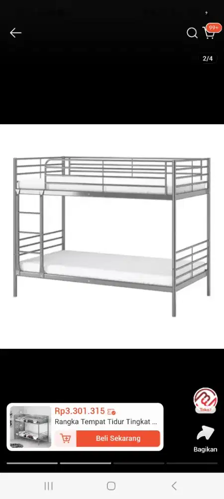 RANGKA TEMPAT TIDUR TINGKAT IKEA