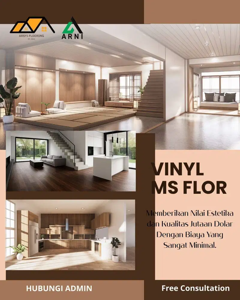 MSFloor Vinyl Plank 2 Tebal 2mm | Lantai Motif Kayu