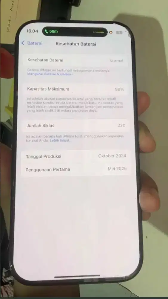 JUAL IPHONE 16 PRO 128GB  HITAM, GARANSI MEI 2026 IBOX!