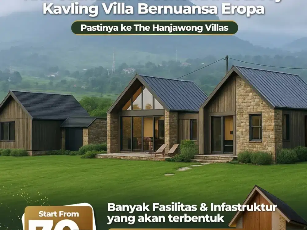 Kavling Tanah Eksklusif SHM Nuansa EROPA Zona Kuning Bisa Bangun Rumah VILLA Jalur Puncak 2 Bogor Dekat Jakarta 90 Menit dari Exit Tol Nagrak Cibubur Cileungsi