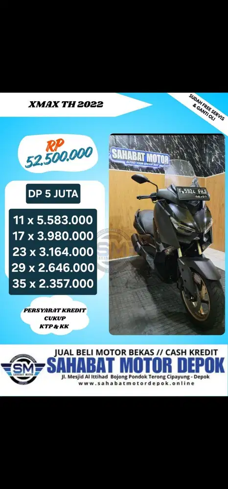 PROMO DP XMAX 250 ABS TAHUN 2022 , SIAP PAKAI
