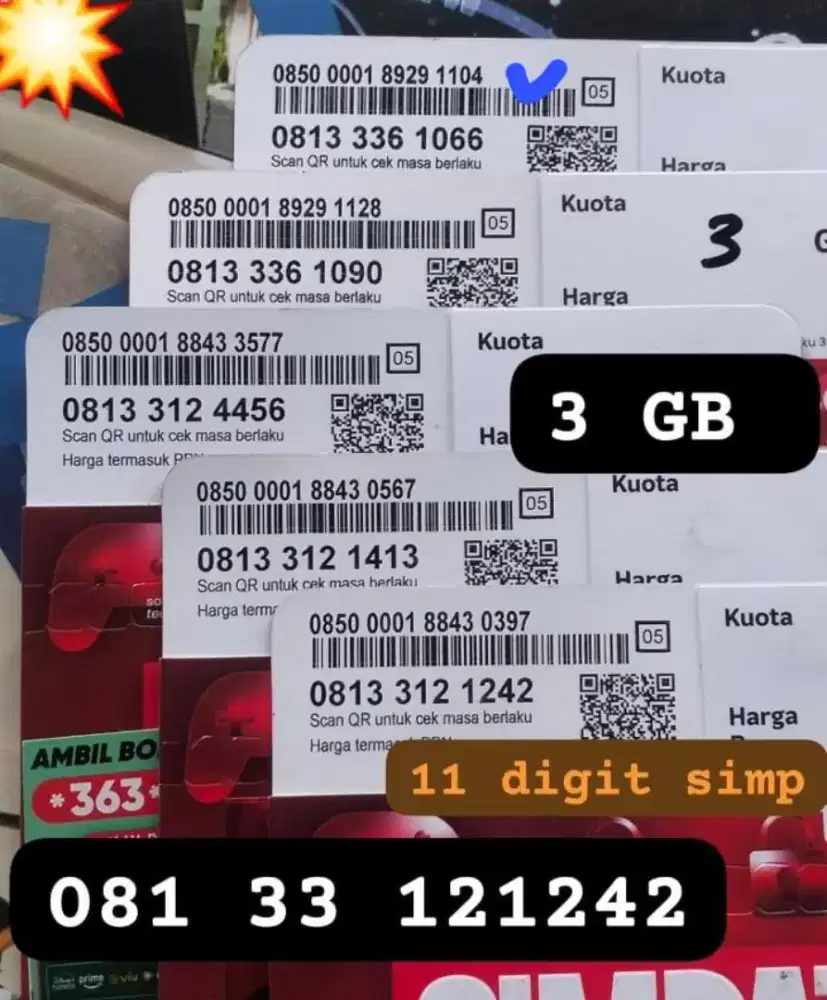 NOMOR SIMPATI 11 DIGIT KUOTA 3 GB NASIONAL