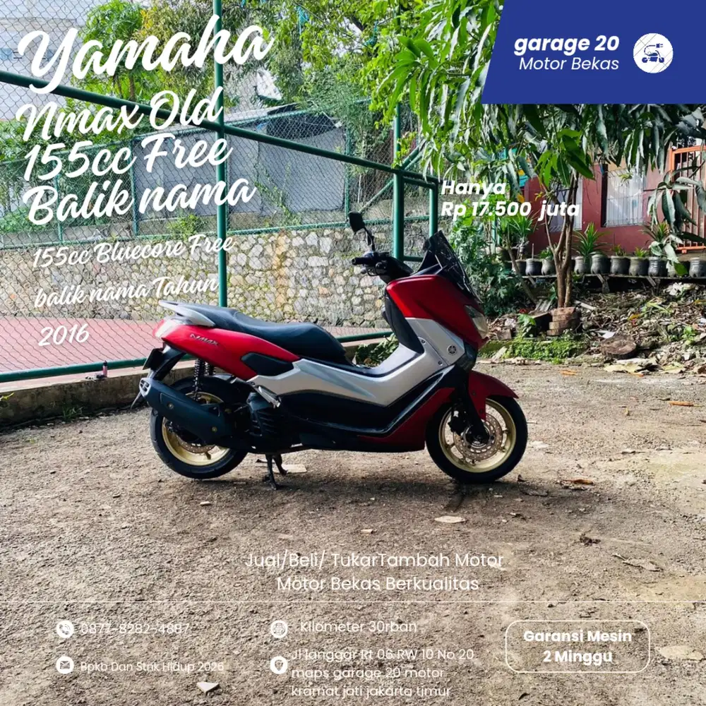 Yamaha Nmax 155cc Non Abs Free Balik nama Tahun 2016 Pajak Hidup