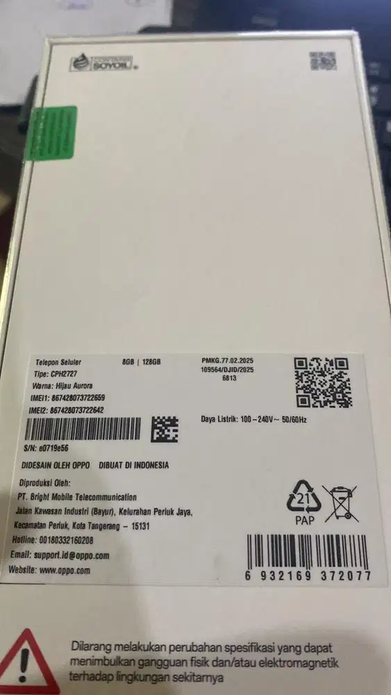 Jual oppo A5 baru buka segel masi bagus bgt