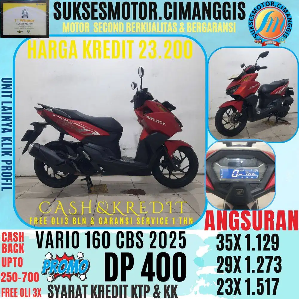 DP 400 VARIO 160 CBS CASHBACK UPTO 700 RIBUAN FREE OLI 3BLN