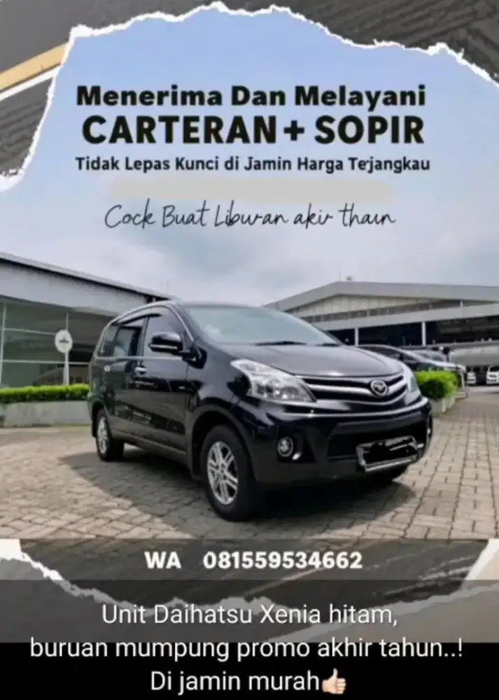 Menerima dan melayani carteran dlm  kota dn luar kota dgn hrg terjnkau