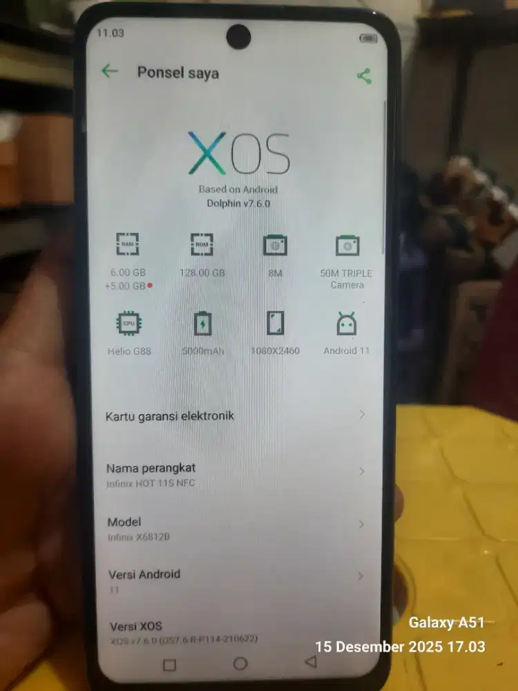 Di Jual hp Infinix hot 11s