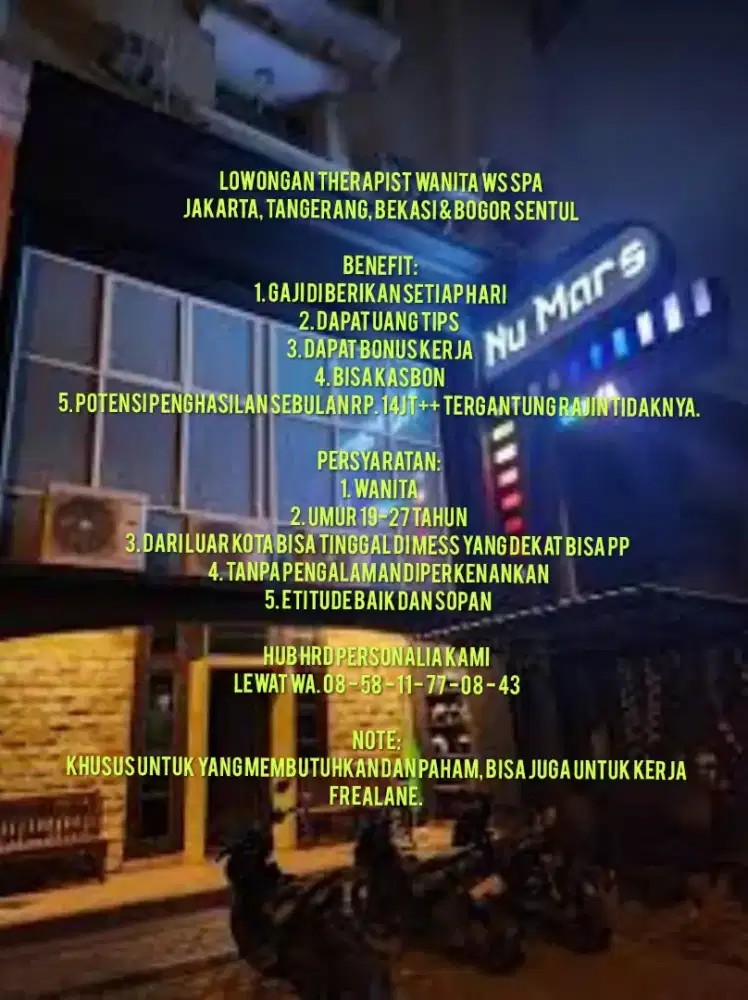 Dibutuhkan Therapist Wanita