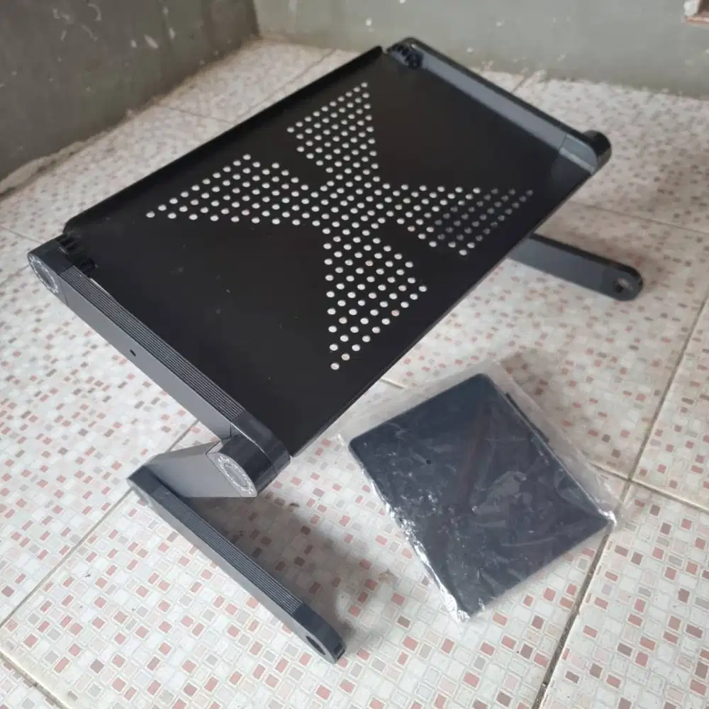 Meja Laptop Lipat Portable Aluminium With Mousepad Murah