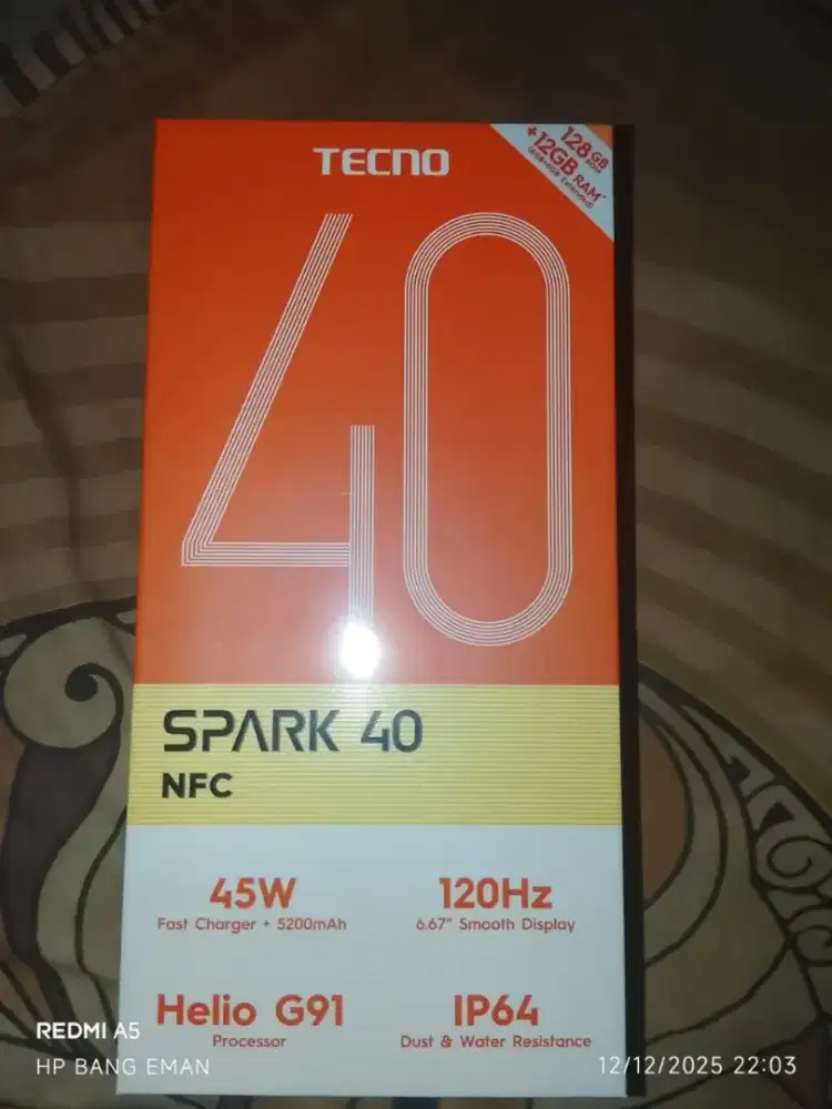 TEKNO SPARK 40 6+6/128(SEGEL DUS HARGA PAS NETT)