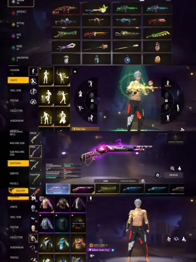 Jual akun ff amanah dan terpercaya 100%