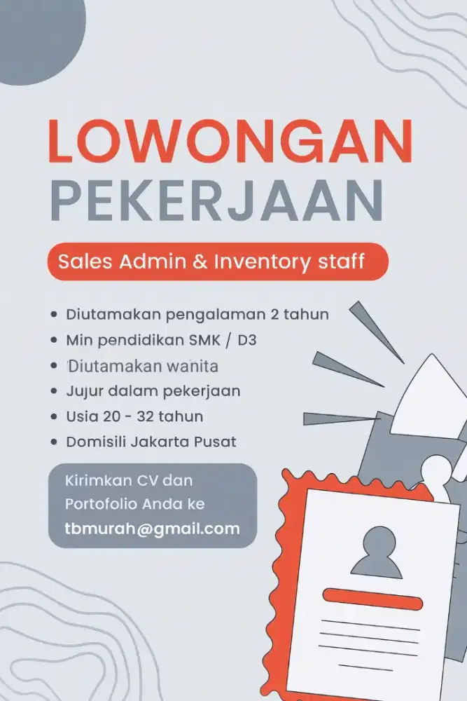 Loker Lowongan Pekerjaan Inventory & Sales Admin