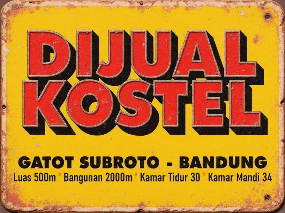 JUAL KOSTEL MURAH DI, GATOT SUBROTO, TURANGGA, BURANGRANG, BUAH BATU,