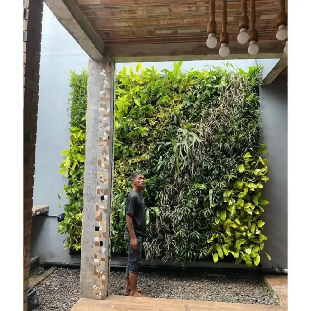 Taman vertical garden || Pembuatan taman vertical garden