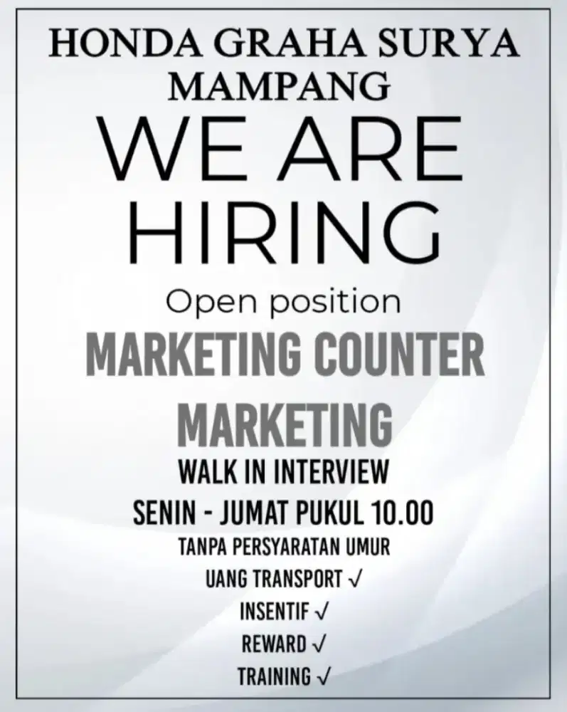 Sales Marketing Motor Honda