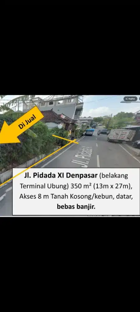 Dijual tanah 3,5 are di jalan pidada dekat cargo ubung denpasar bali