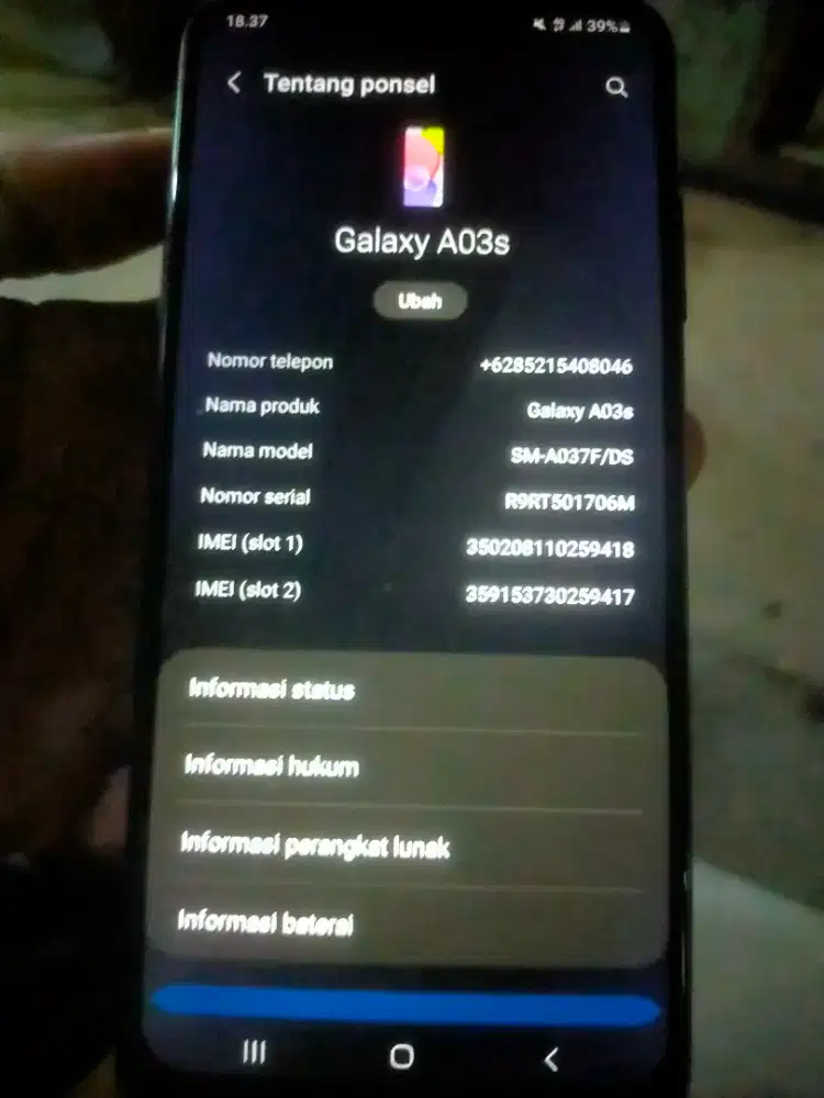Hp Samsung a04 ram 3 batangan normal