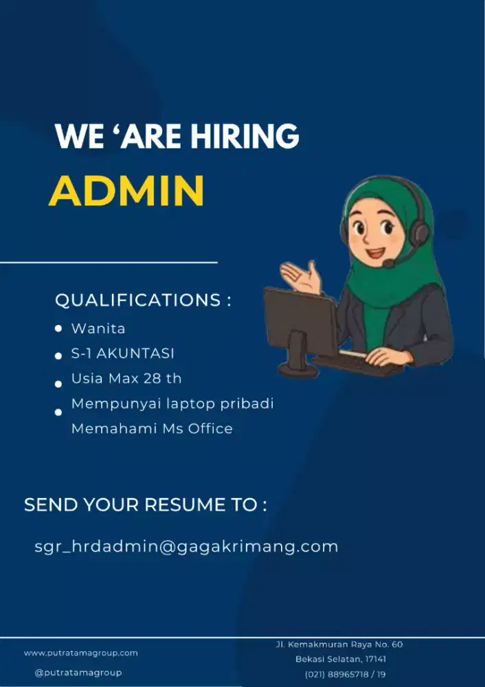 WE' ARE HIRING ADMIN