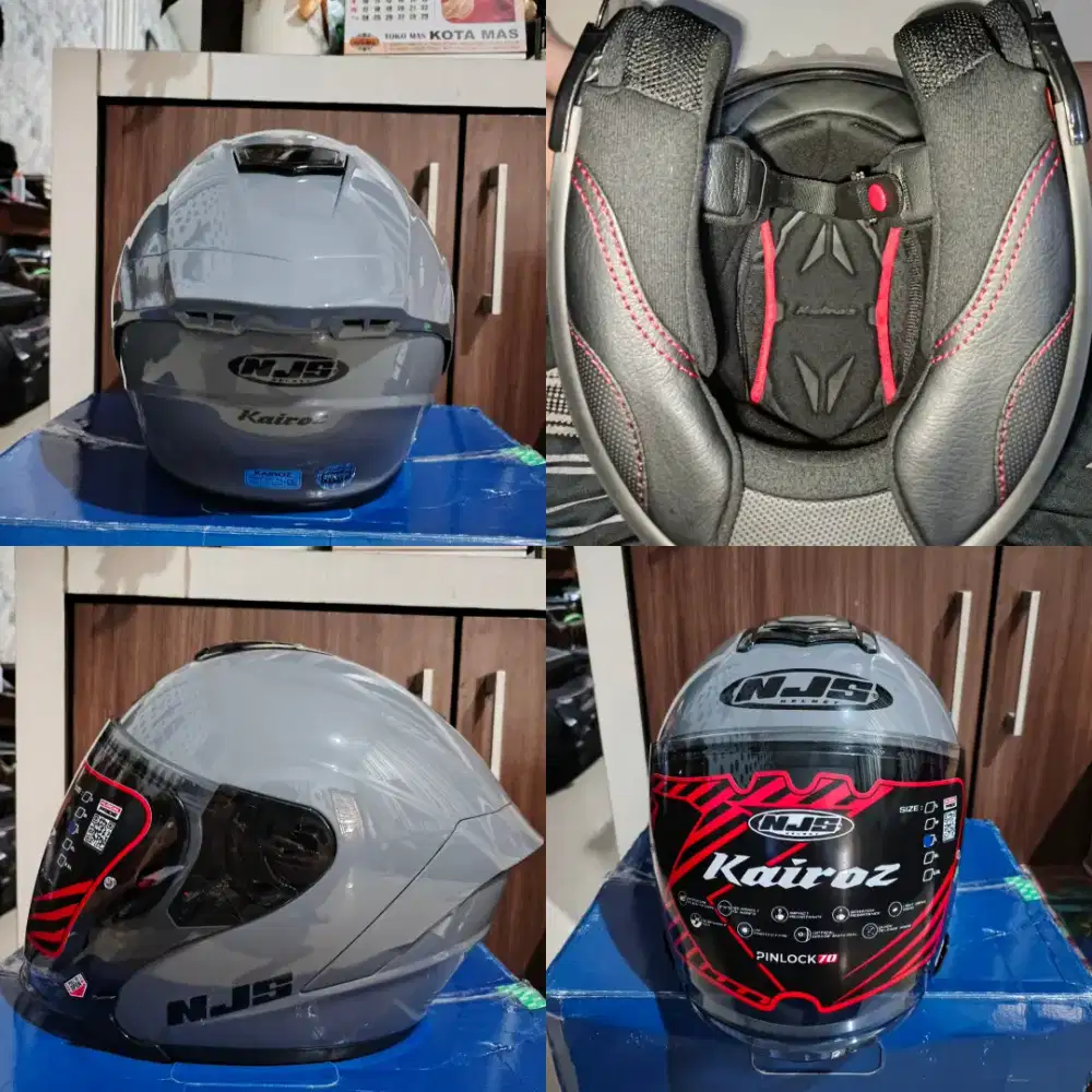 HELM NJS KAIROZ V1, GREY GLOSSY, kondisi baru
