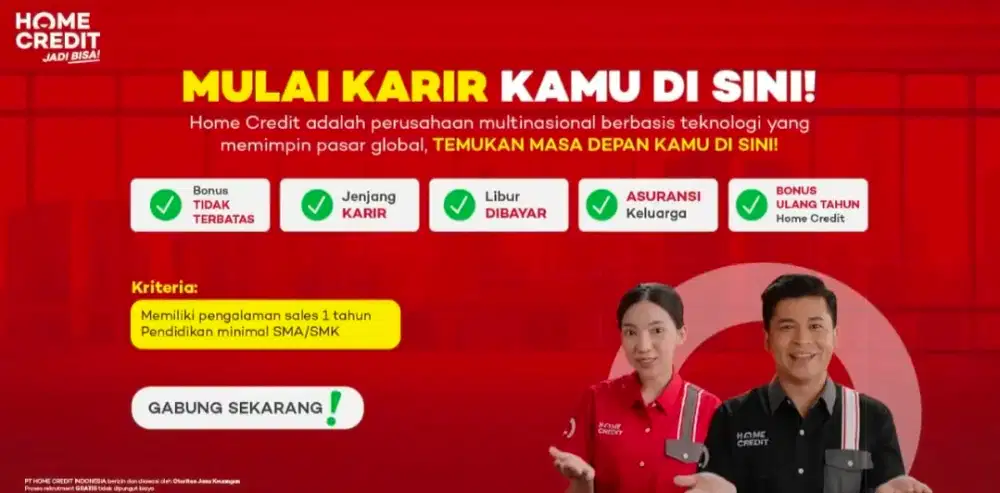 Lowongan kerja Home Credit