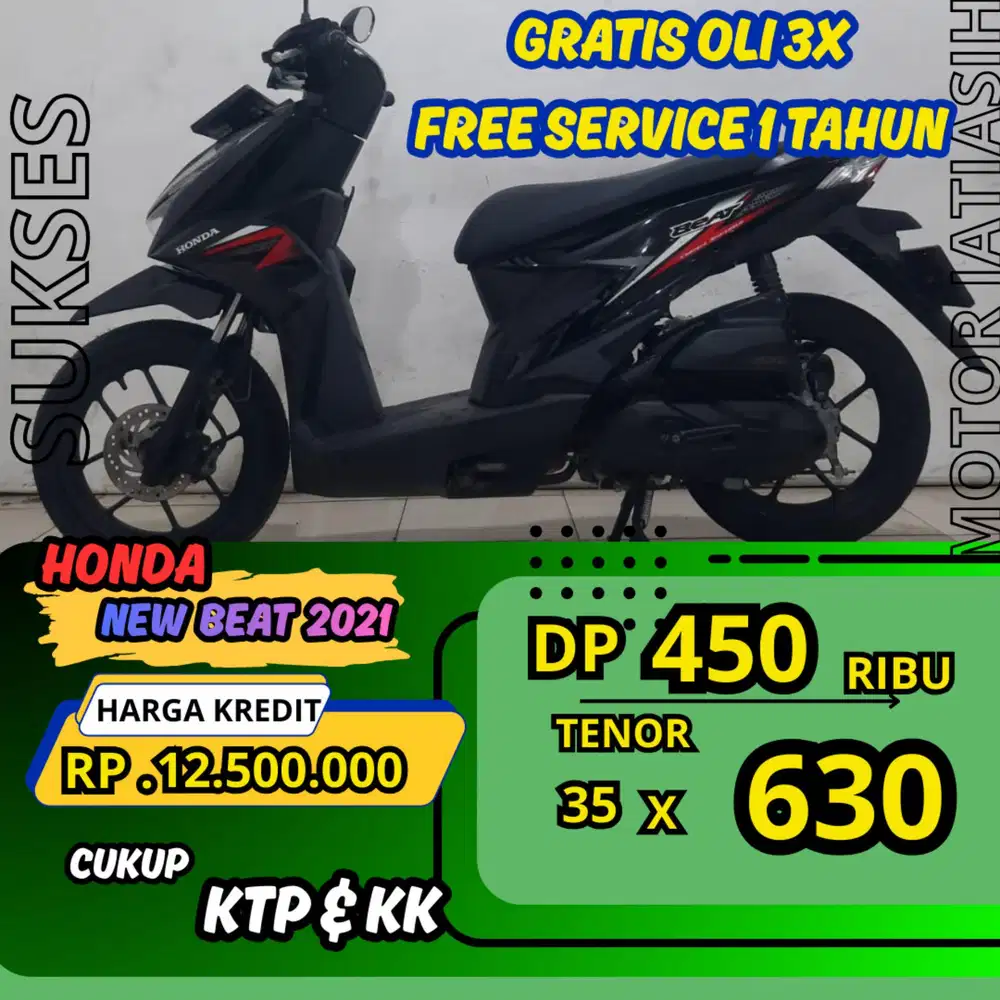 DP TERMURAH HONDA NEW BEAT CBS 2021 DP 450 RIBU BISA CASH/KREDIT
