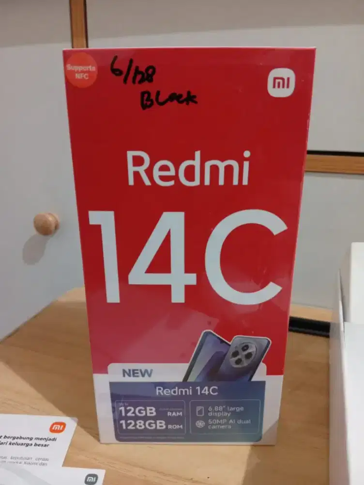 Xiaomi Redmi 14C 6/128 GB NFC Hitam Fullset Original